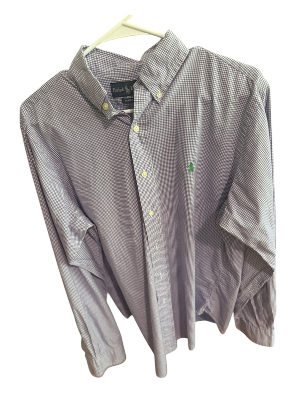 Ralph Lauren Purple Micro-Check Button-Down Dress Shirt